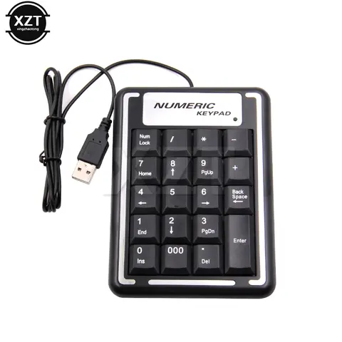 USB 숫자 키패드 와이어 숫자 패드 디지털 19 키 미니 키보드, PC 노트북 태블릿 회계 번호 패드 은행 재고
