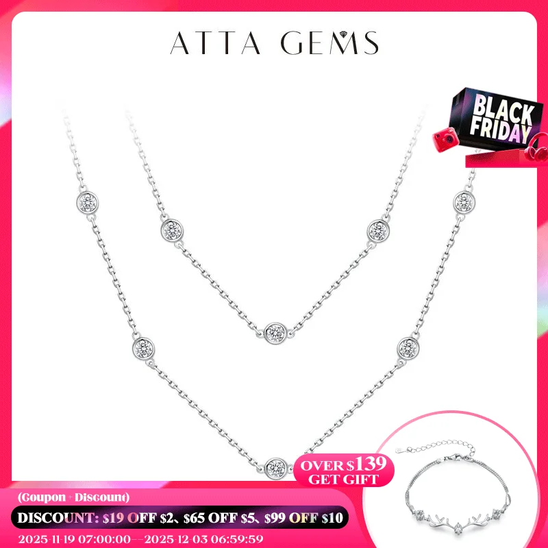 

Ожерелье-цепочка из серебра 925 пробы с муассанитом, 3,5 мм