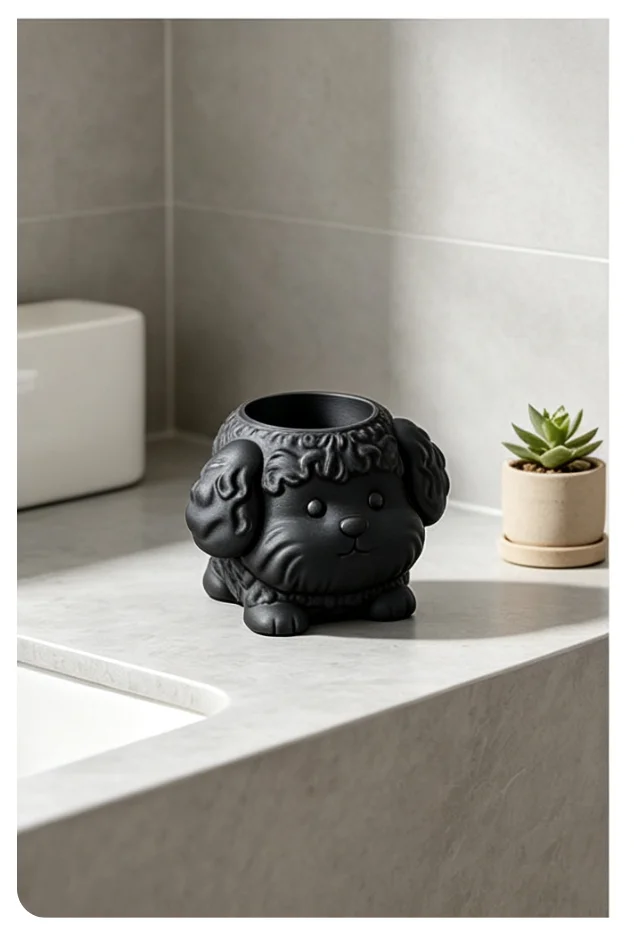 Newest 3D Printed Curly Puppy Succulent Planter Cute Dog Shape Small Plant Pot Home Table Decor