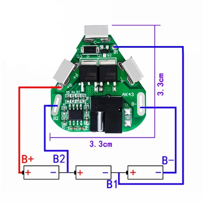 3S 12V BMS Li-ion Lithium Battery Protection Board 18650 Power Bank Balancer Battery Equalizer Board for Electric Drill