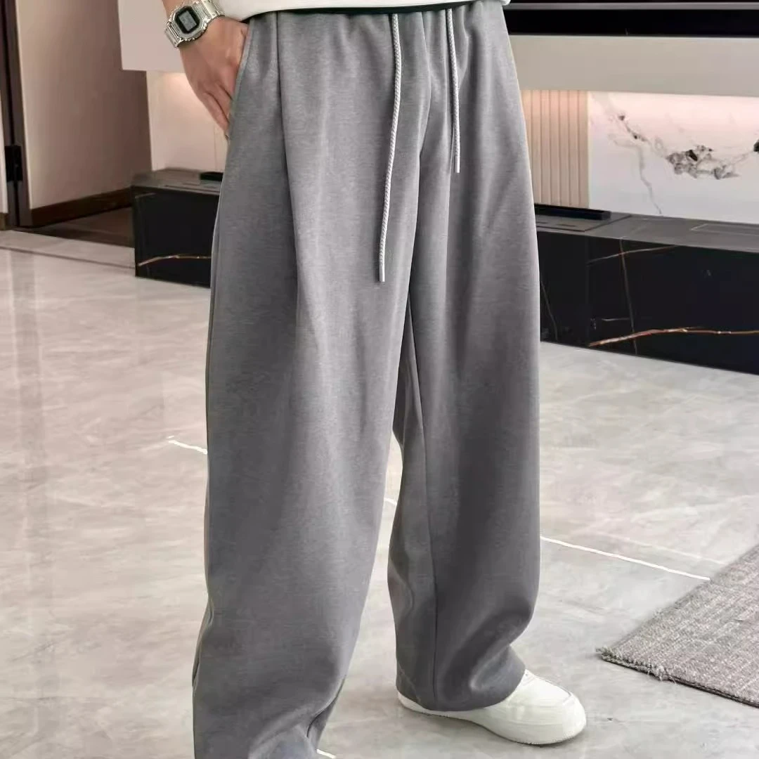 

BC Italian autumn and winter new old money style fashion embroidered casual pants men's simple solid color straight trousers