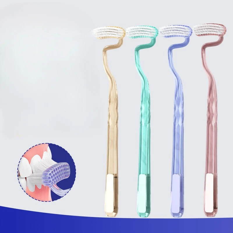 

4PCS Oral S-type Toothbrush for Adult Soft Bristle HouseUse High-end Ultra Soft Teeth Protection Deep Cleaning of Tongue Coating