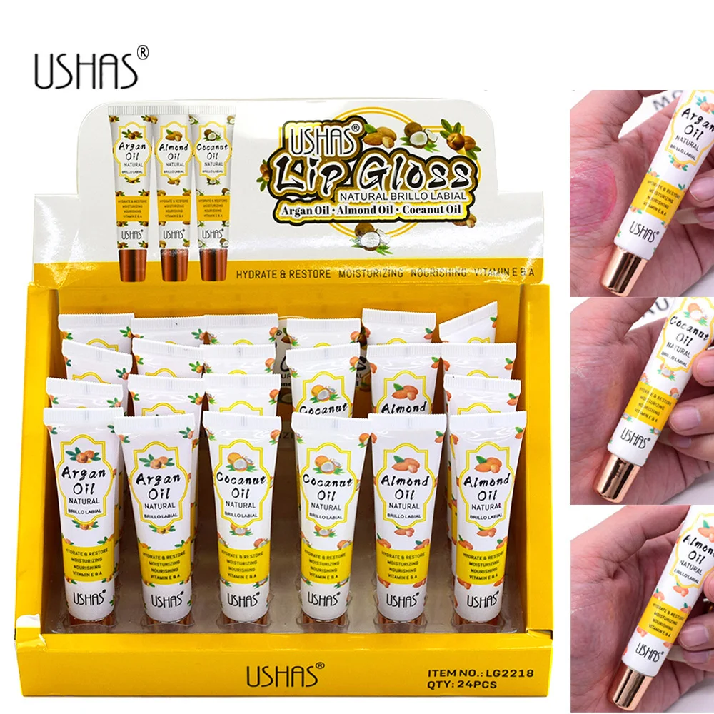 24Pcs Glossy Lip Oil Set Vitamin E Transparent Colorless Moisturizing Smooth Lip Gloss Kawaii Girls Lips Care Wholesale