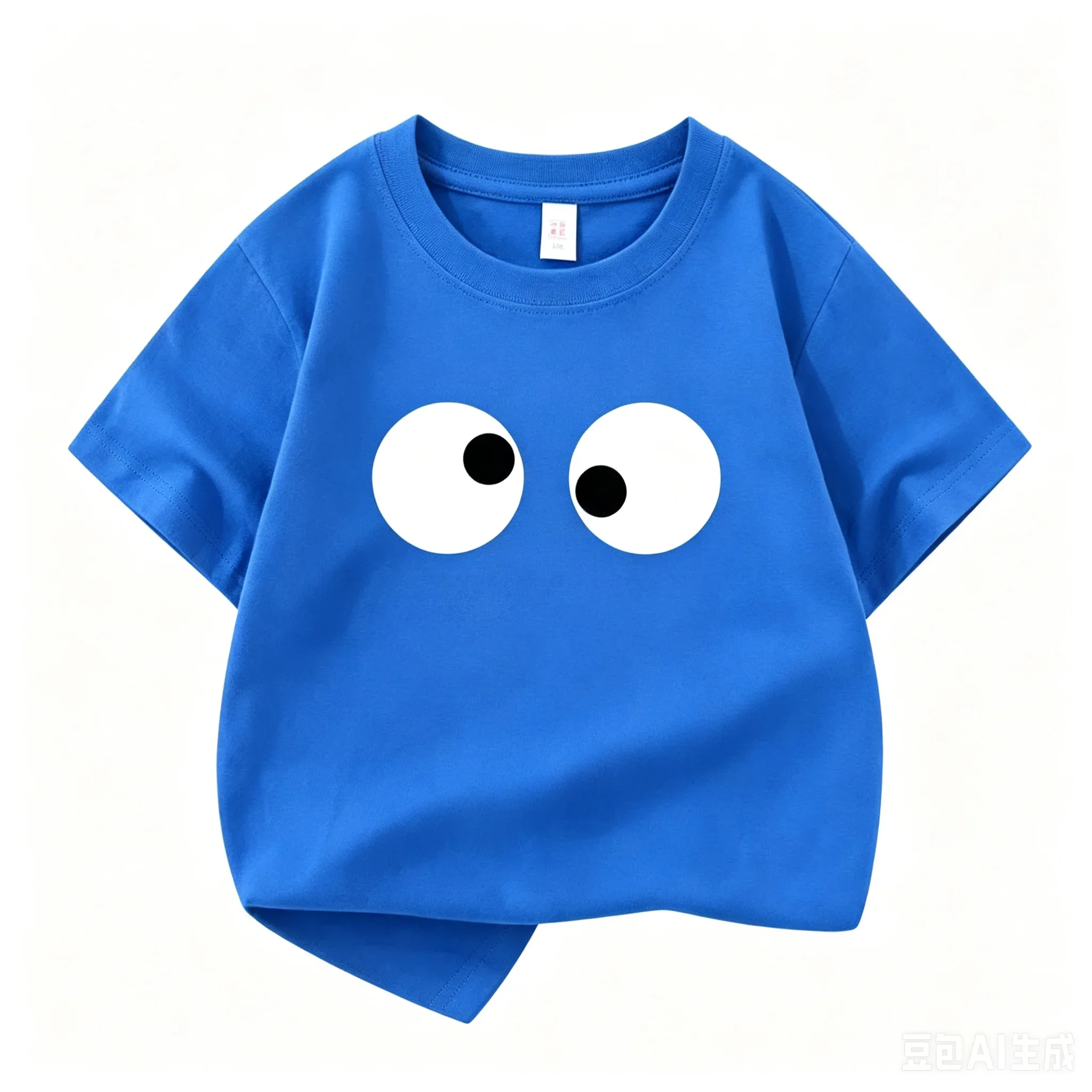 2026 New Style Minimalist Funny Big Eyes Cookie Letter Graphic Black Tee Short Sleeve T Shirt Simple Pattern Children Daily