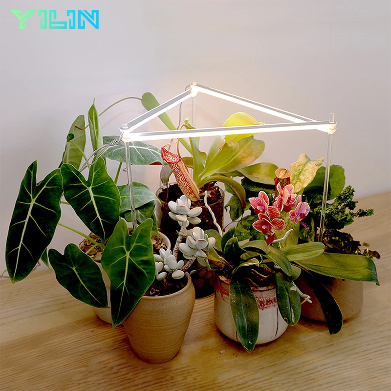LED Light Beam Desktop Plant Grow Light Bar 25.6cm/10inch Full Spectrum Growing Line Lamp With Timer For Indoor Plants Growth