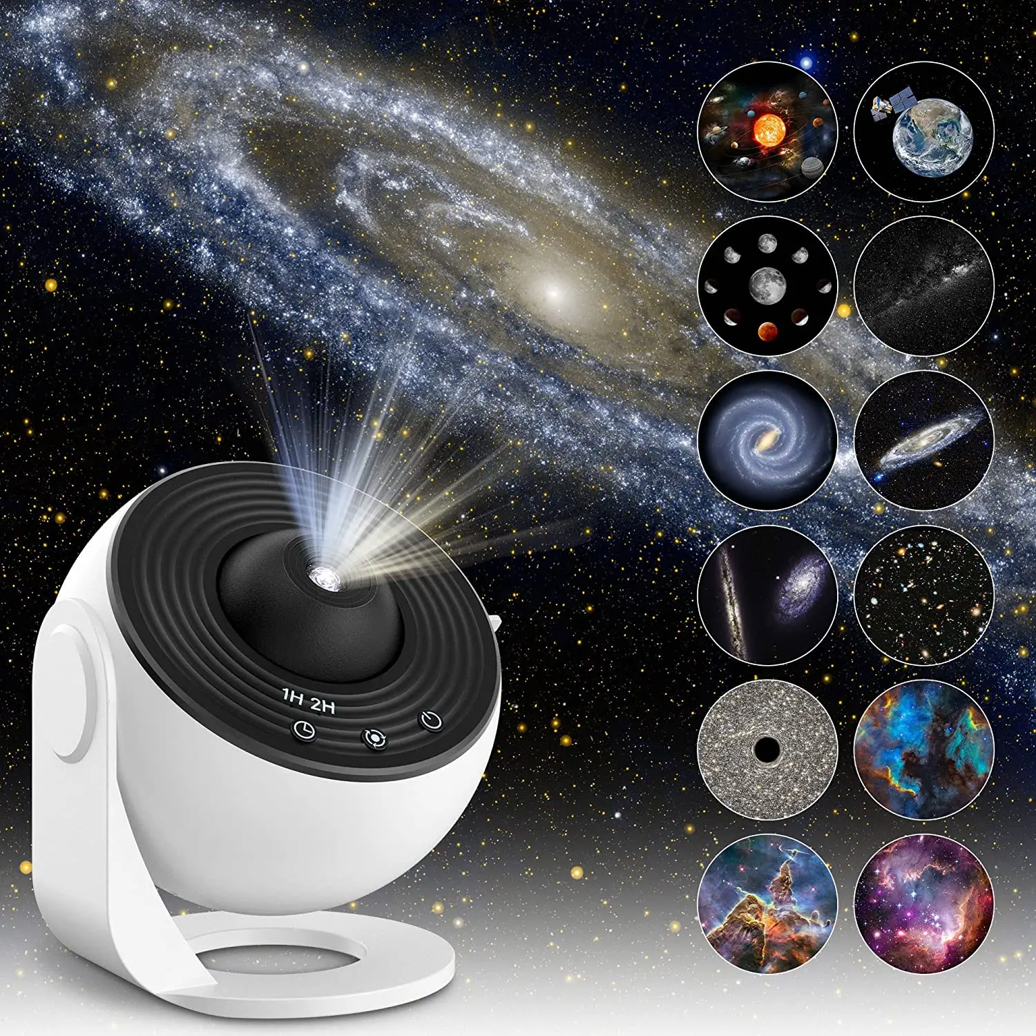 12 IN 1 Galaxy Star Projector LED Night Light Planetarium Starry Sky Projector Lamp for Bedroom Ceiling Room Decor Kids Gifts