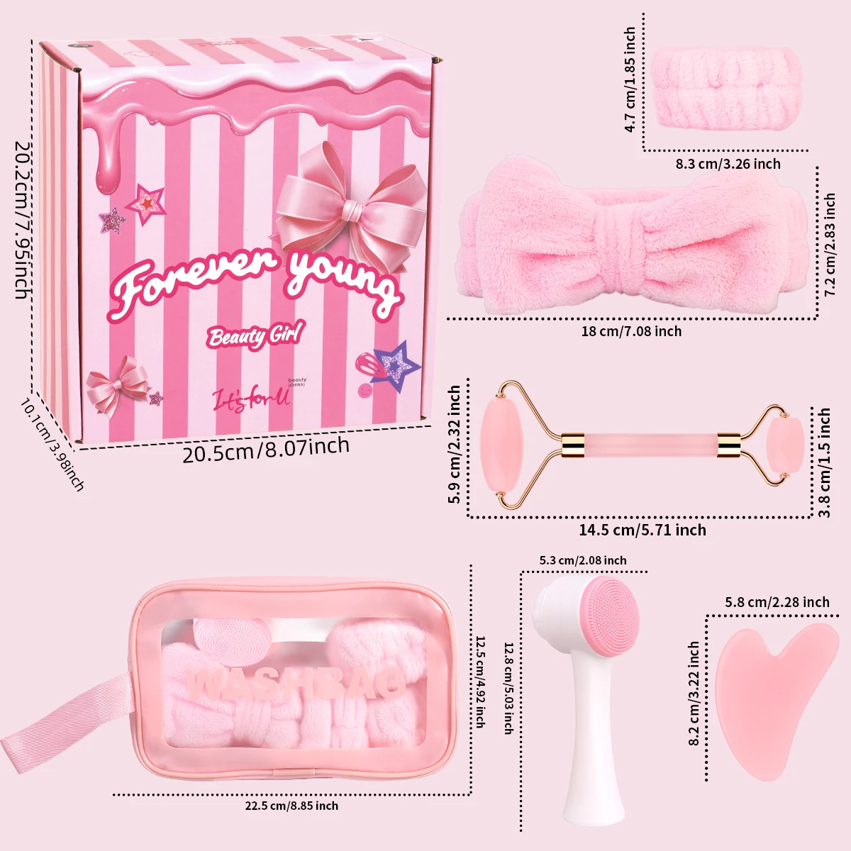 مجموعة تدليك تنظيف الوجه مكونة من 7 قطع، مجموعة من أدوات العناية بالوجه المحمولة، هدية مثالية للسيدات والأمهات #6