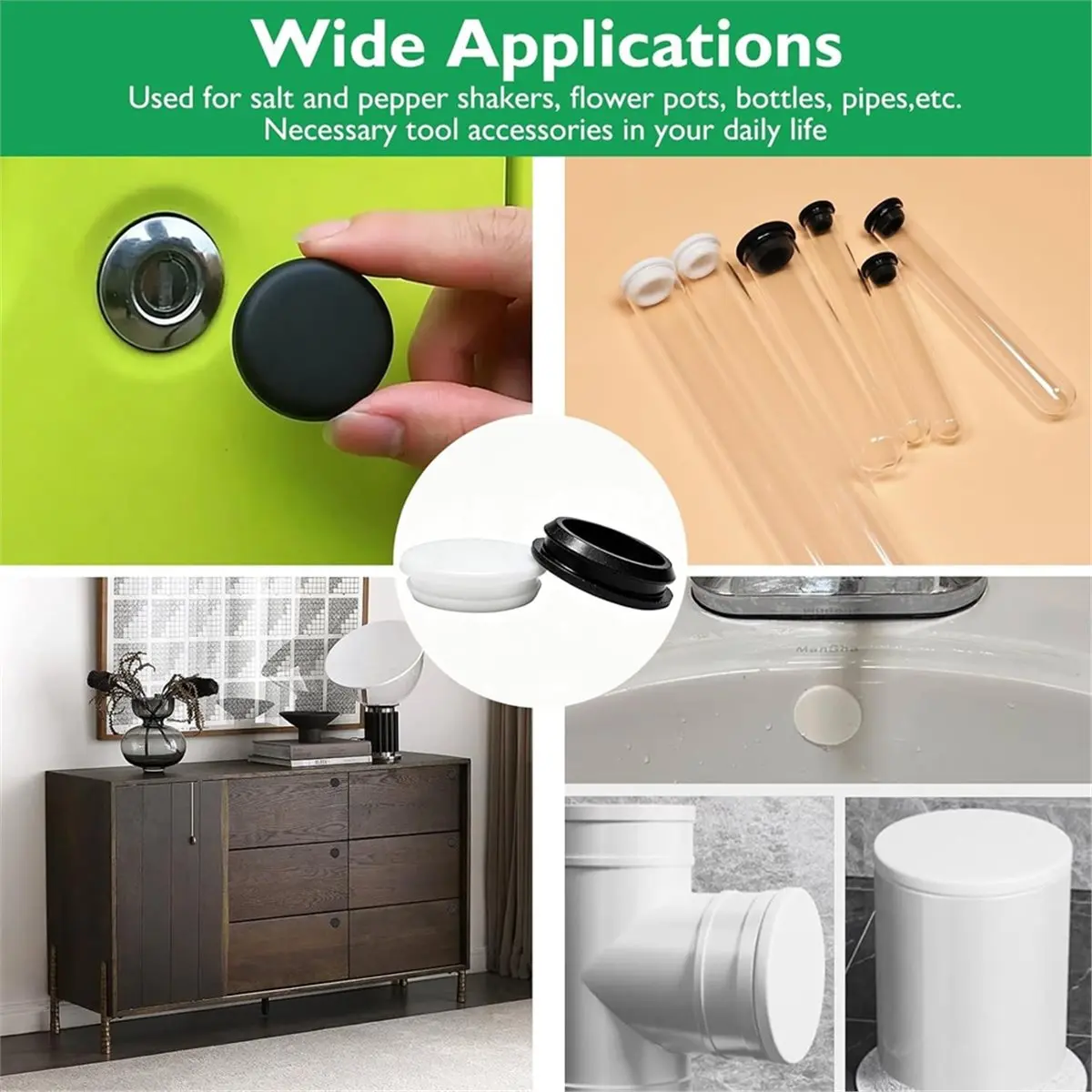 10 PCS Silicone Rubber Plugs for Round Holes -1-1/8