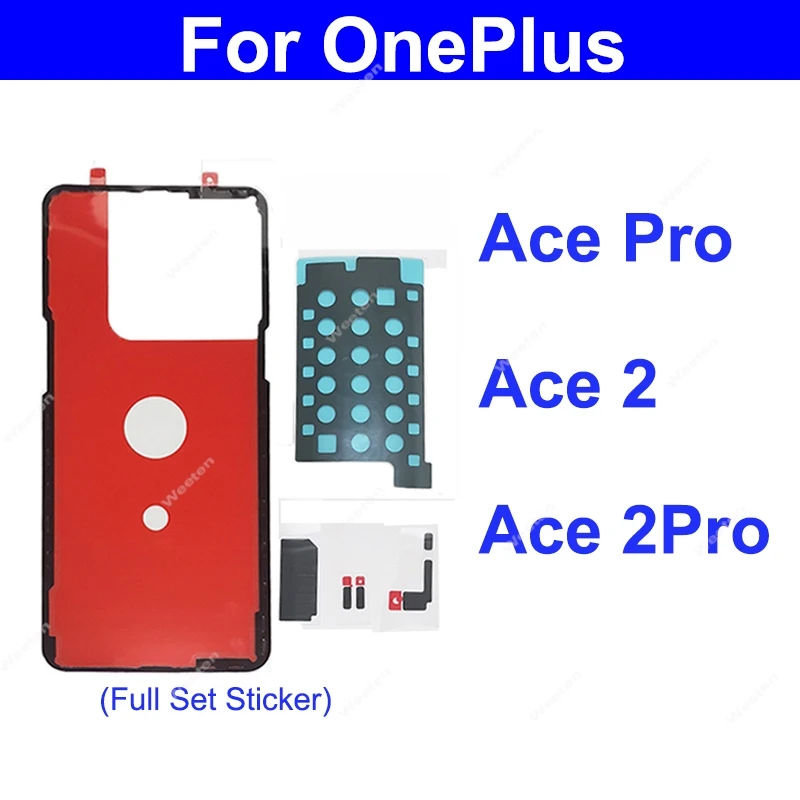1 مجموعة ل Oneplus 1 + Ace Pro Ace 2 Ace 2 Pro عودة غطاء البطارية ملصق الباب الخلفي الإسكان غطاء البطارية لاصق ملصق أجزاء