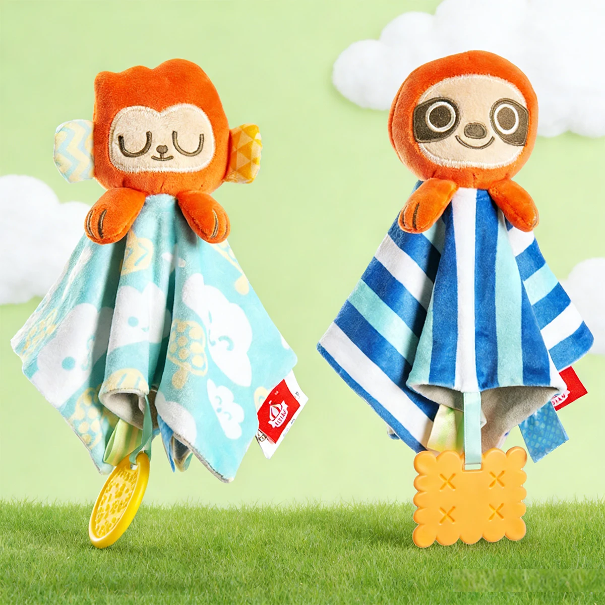 ผ้าห่มปลอบเด็ก ของเล่นกัดยางปลอดภัยสำหรับเด็กทารก ช่วยให้นอนหลับ ตุ๊กตาผ้าห่ม ตุ๊กตาหุ่นมือ YY09