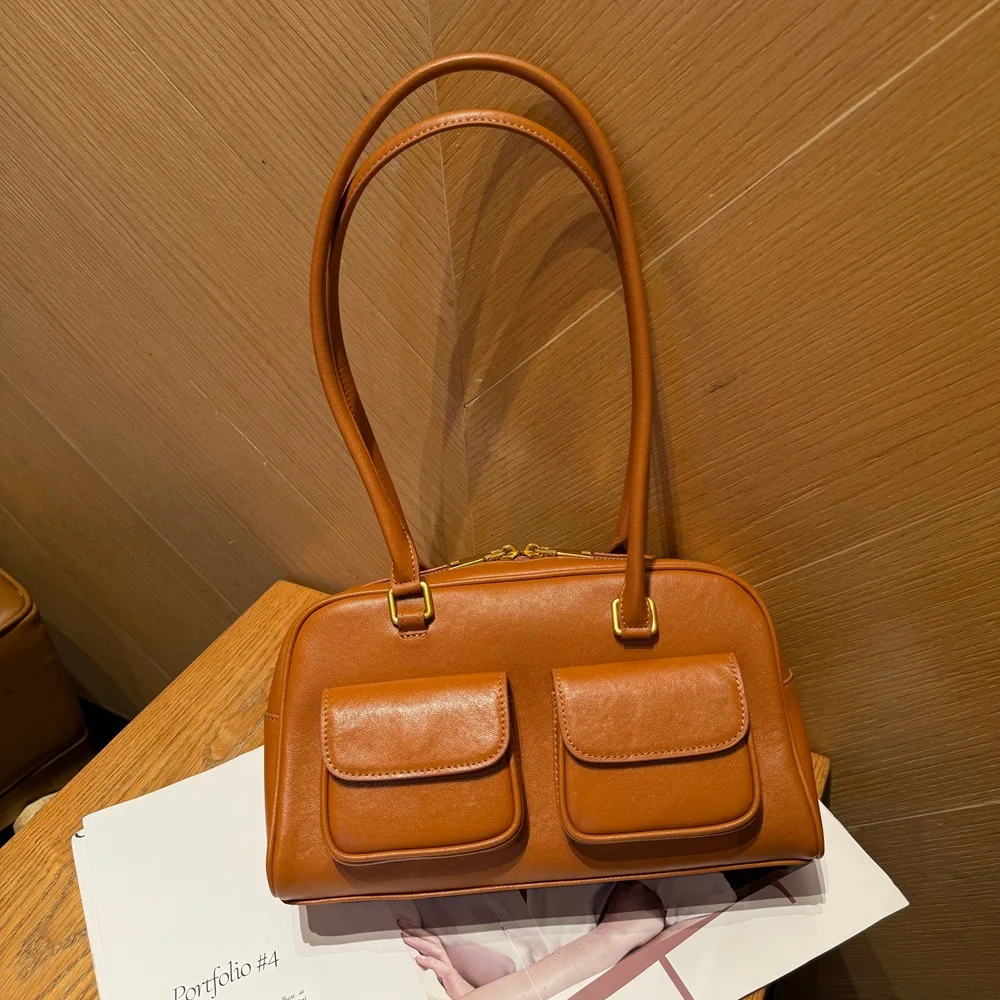 New Women's Bag Bowling Bag 2026 New Niche Joker Boston Bag Tote Bag Underarm Shoulder Bag