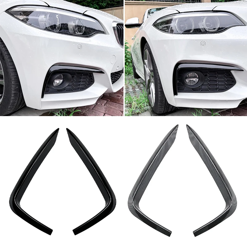 

Car Front Bumper Air Vent Intake Canards Upper Trim Splitters Spoiler Fog Lamp Spoilers For BMW 2 Series F22 F23 M Sport 15-19