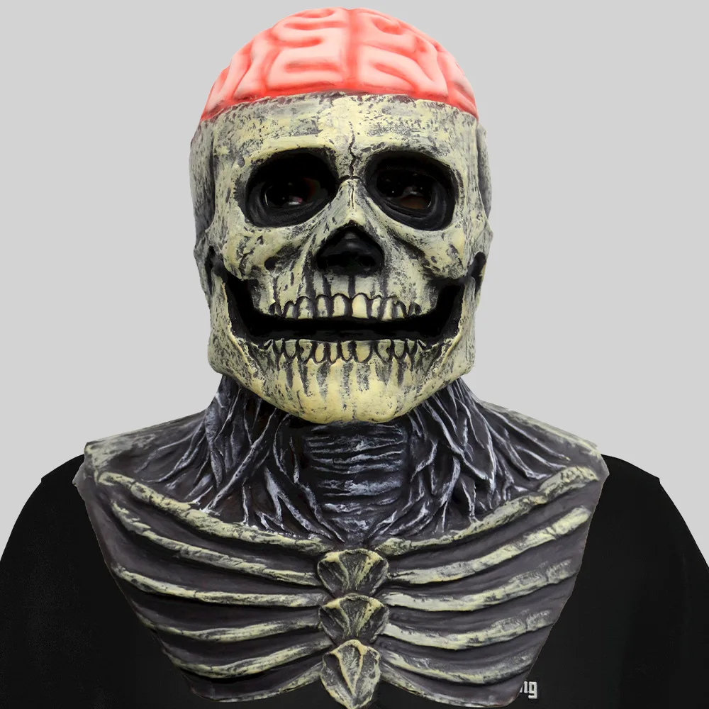 

Human Brain Mask Skull Headgear Halloween Cosplay Costume Accessories Horrible Zombie Headwear Latex Props Festival Outfit