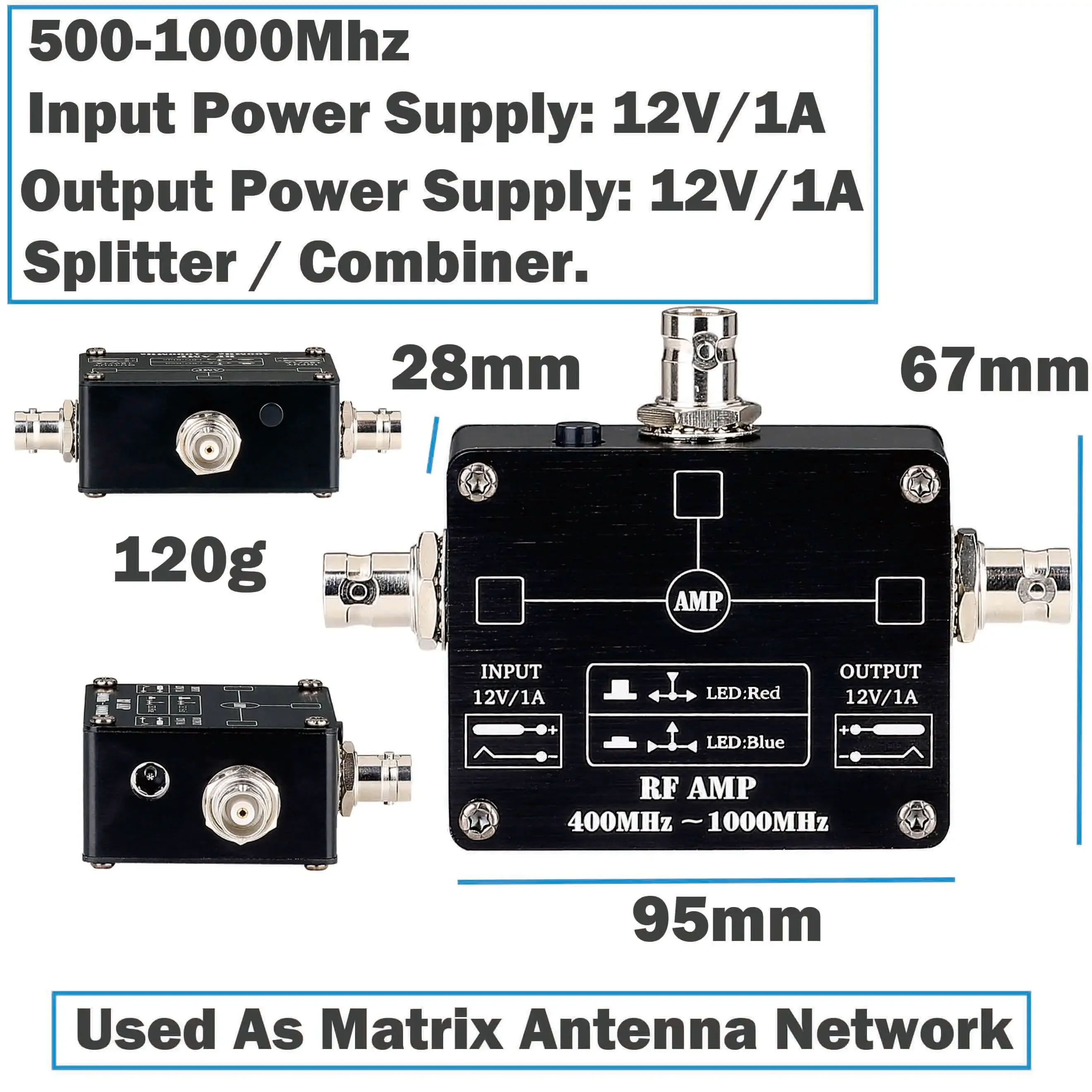 Leicozic Splitter Combiner 12V Input & Output Matrix Antenna Network Divide RF Signal From 1 To 2 Or 2 To 1 Distributor Receiver