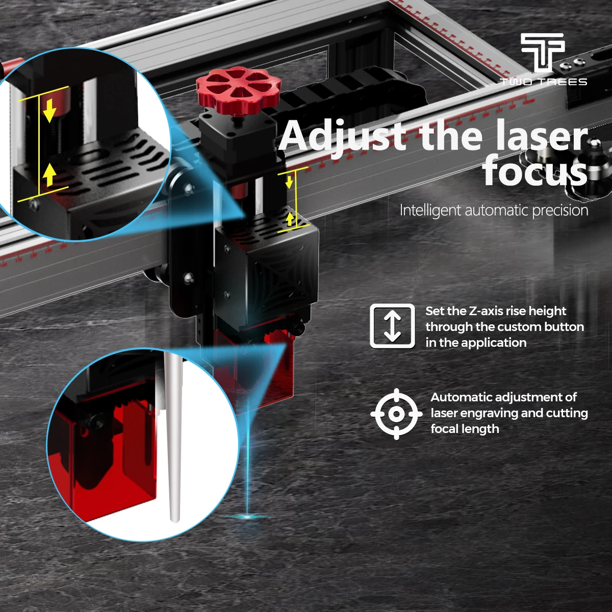 Twotrees TS2-10W 80w Optical Power máquina de gravação a laser 450x450mm tecnologia de ponto comprimido lasergrbl lightburn wifi giroscópio