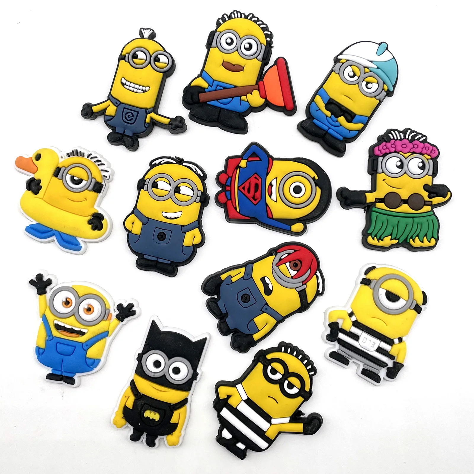 MINISO 12pcs/set Cartoon Shoes Charms PVC Accessories DIY Shoe Decoration For Clogs Sandal Garden Buckle Kids X-mas Gifts