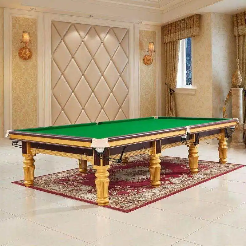 2026 12ft Standard Snooker Table for Adults Home & Club Use with Steel Frame Slate Bed English Nine-ball Style Made in Chinaprom