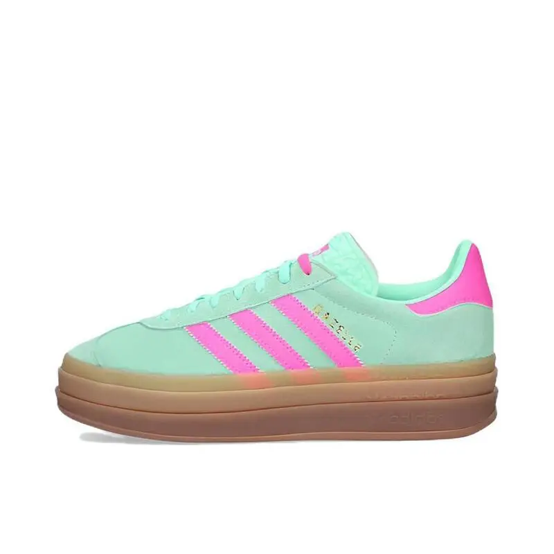 Adidas Originals Gazelle Bold Men's and Women's Fluorescent Green Sports Fashion Anti-slip Wear Classic Retro Sneakers