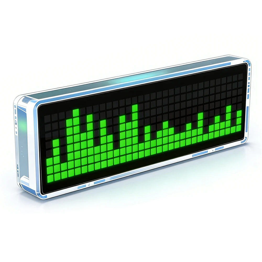 cai-c11-音楽スペクトラムクロック-diyキット-8x32-led-256個led-usb-c-5v-オーディオ反応型マイク-透明アクリルケース-時刻表示