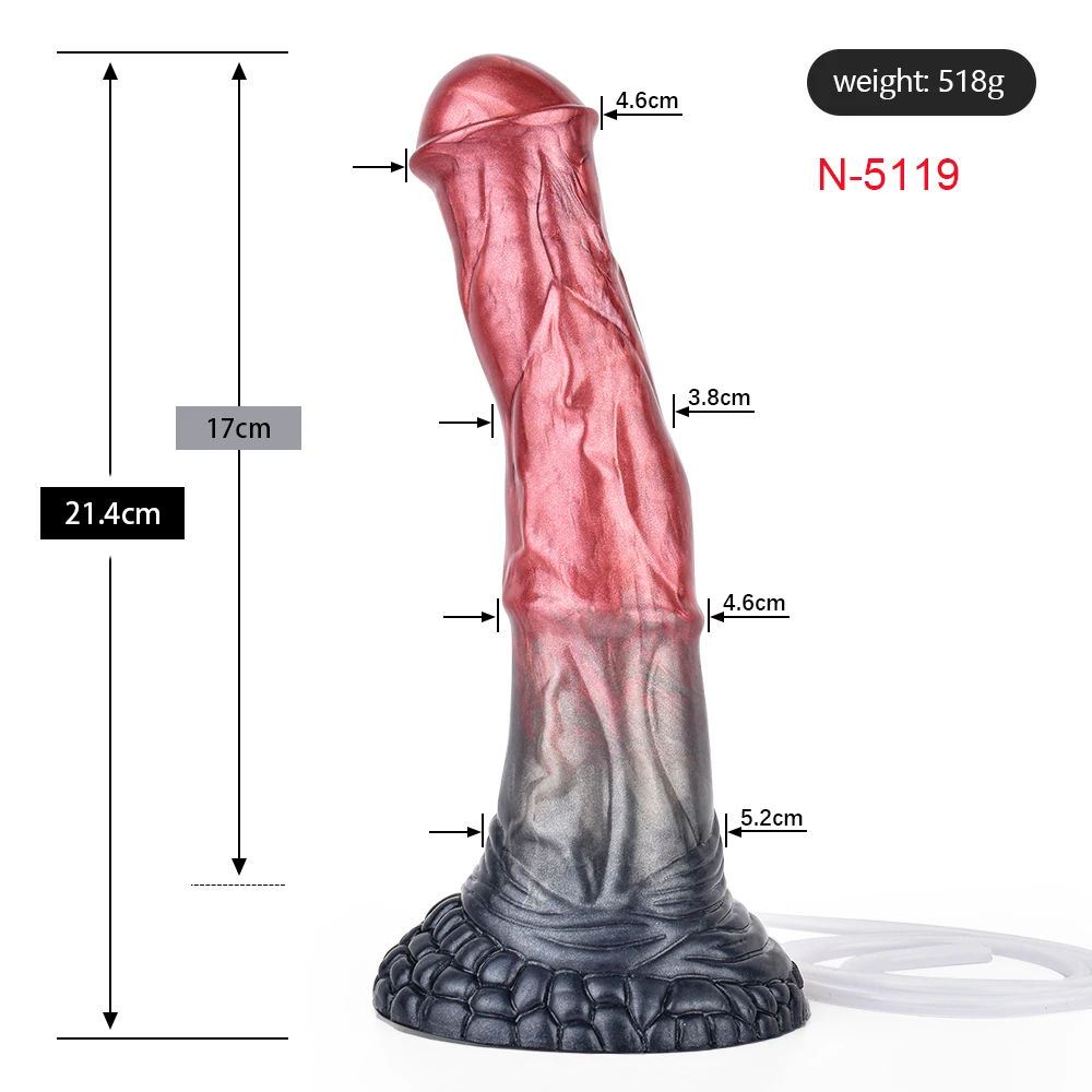 FAAK Silicone Ejaculation Horse Dildo With Sucker Multi Color Spray Liquid Function Fantasy Squirting Penis Sex Toys For Women