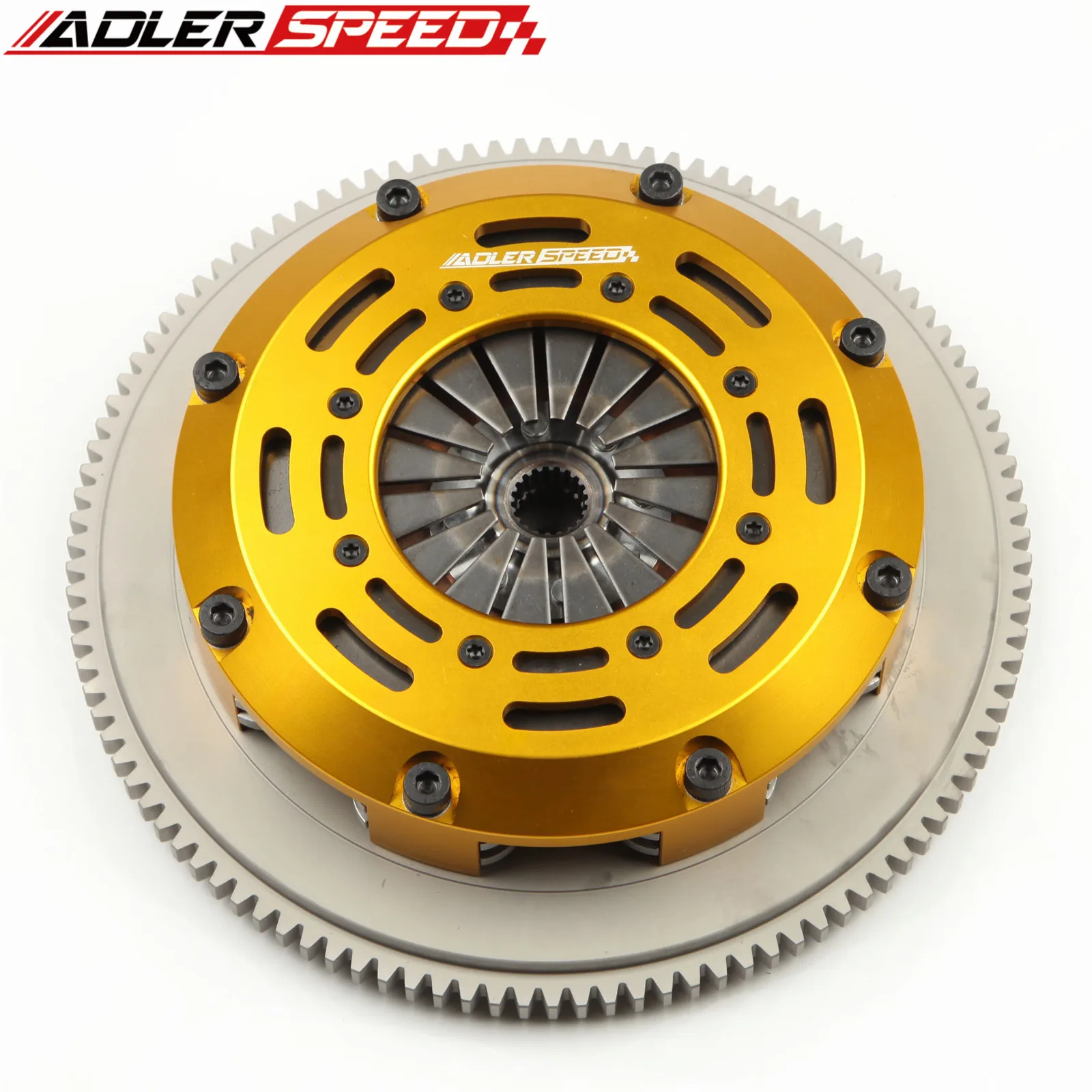 ADLERSPEED RACING CLUTCH TWIN DISC KIT & FLYWHEEL For 93-99 MITSUBISHI ECLIPSE GST For 92-1999 EAGLE TALON TSi FWD 7 Bolt