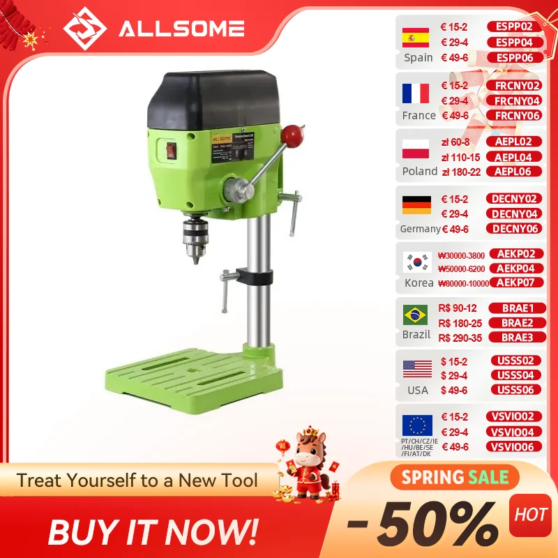 

Сверлильный станок ALLSOME, высокоскоростной, 480 Вт, 1-10 мм