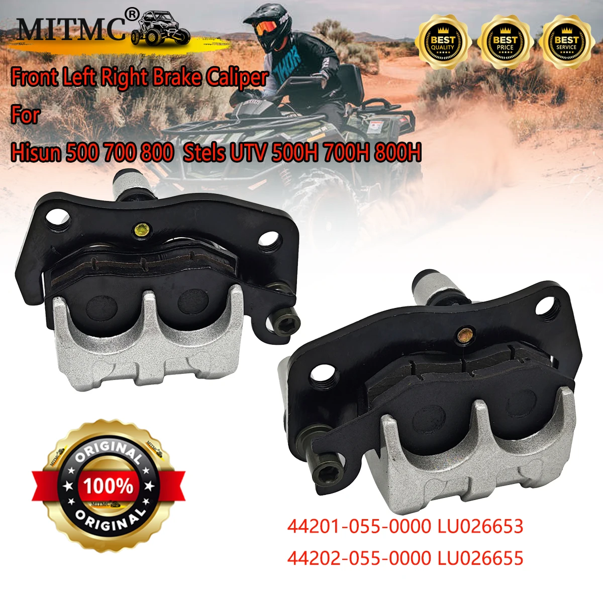 

Front Left Right Brake Caliper For Hisun 500 700 800 Stels UTV 500H 700H 800H 44201-055-0000 LU026653 44202-055-0000 LU026655