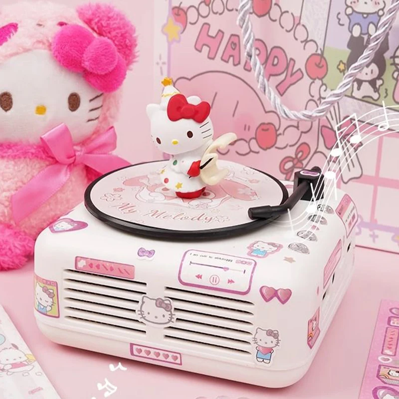 

Sanrio серия Hellokitty Bluetooth громкоговоритель коробка Kuromi Cinnamoroll Статуя Модель Милая Китти кукла настольное украшение подарок на день рождения