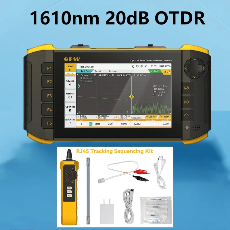 2025 Mini Nuovo OTDR OFW Tester per fibra live attiva 1610nm 20dB Riflettore ottico Riflettometro Touch Screen iOLA OPM VFL Mappa eventi