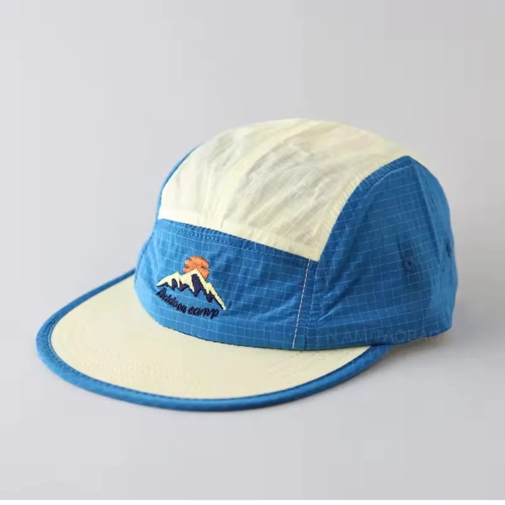 

Color Matching Baseball Cap Flat-brimmed Quick-drying Men's Summer Hats Soft Brim 5-panel Hiking Camping Hat Outdoor Sport