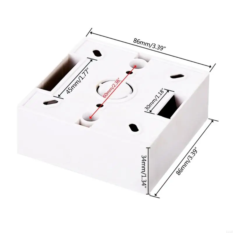 E06B 86x86 PVC ความหนากล่องเชื่อมต่อติดผนังคาสเซ็ตสำหรับสวิตช์ซ็อกเก็ตฐาน SW