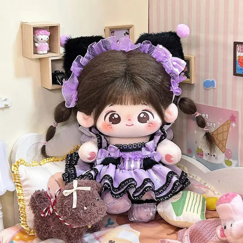 

20cm Cotton Doll Clothing Set No Attributes 20cm Kuromi 3-Piece Set Purple Clothes Normal Body Can Wear