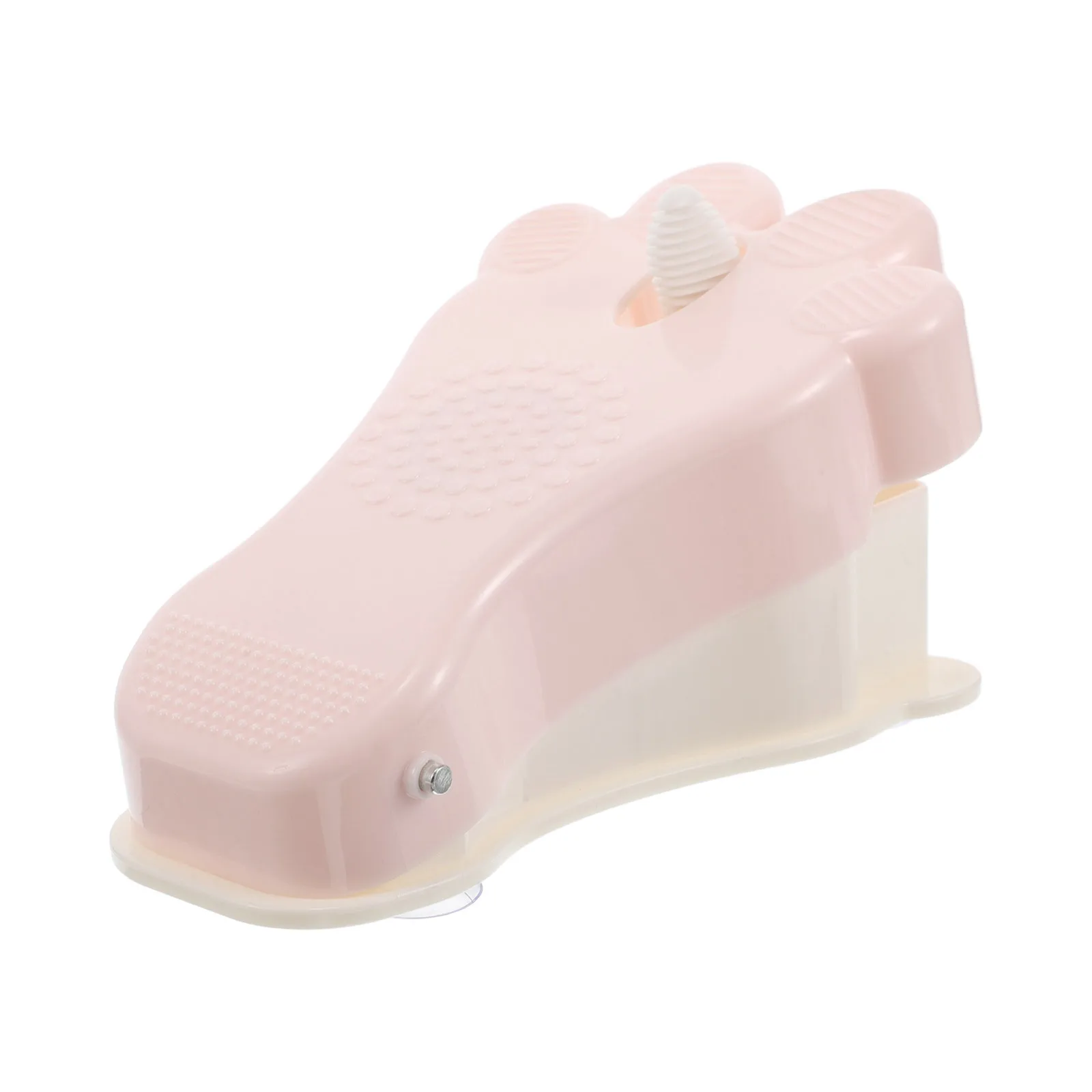 

Toe Cleaner Scrubber Exfoliating Feet Cleaning Brush Pink Soft Bristles Press Down Design For Elderly Patients Foot Care