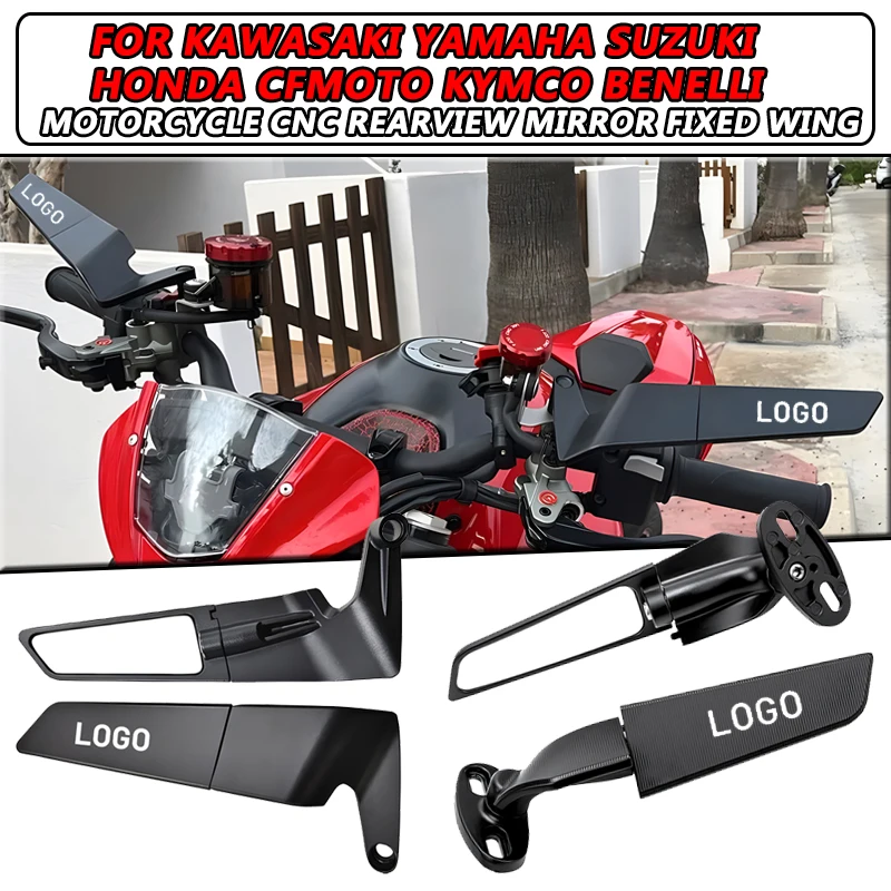 

For YAMAHA SUZUKI HONDA CFMOTO KYMCO BENELLI Side View Mirror,Motorcycle Rear-View Mirror,Customized LOGO,Motorcycle Accessorie