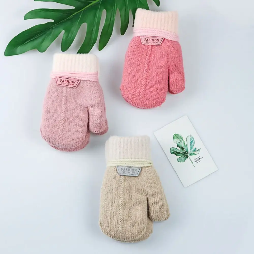 Gloves Sports Winter And Autumn Full Fingers Gloves Toddler Knitted Gloves Children's Mittens Korean Style Mittens