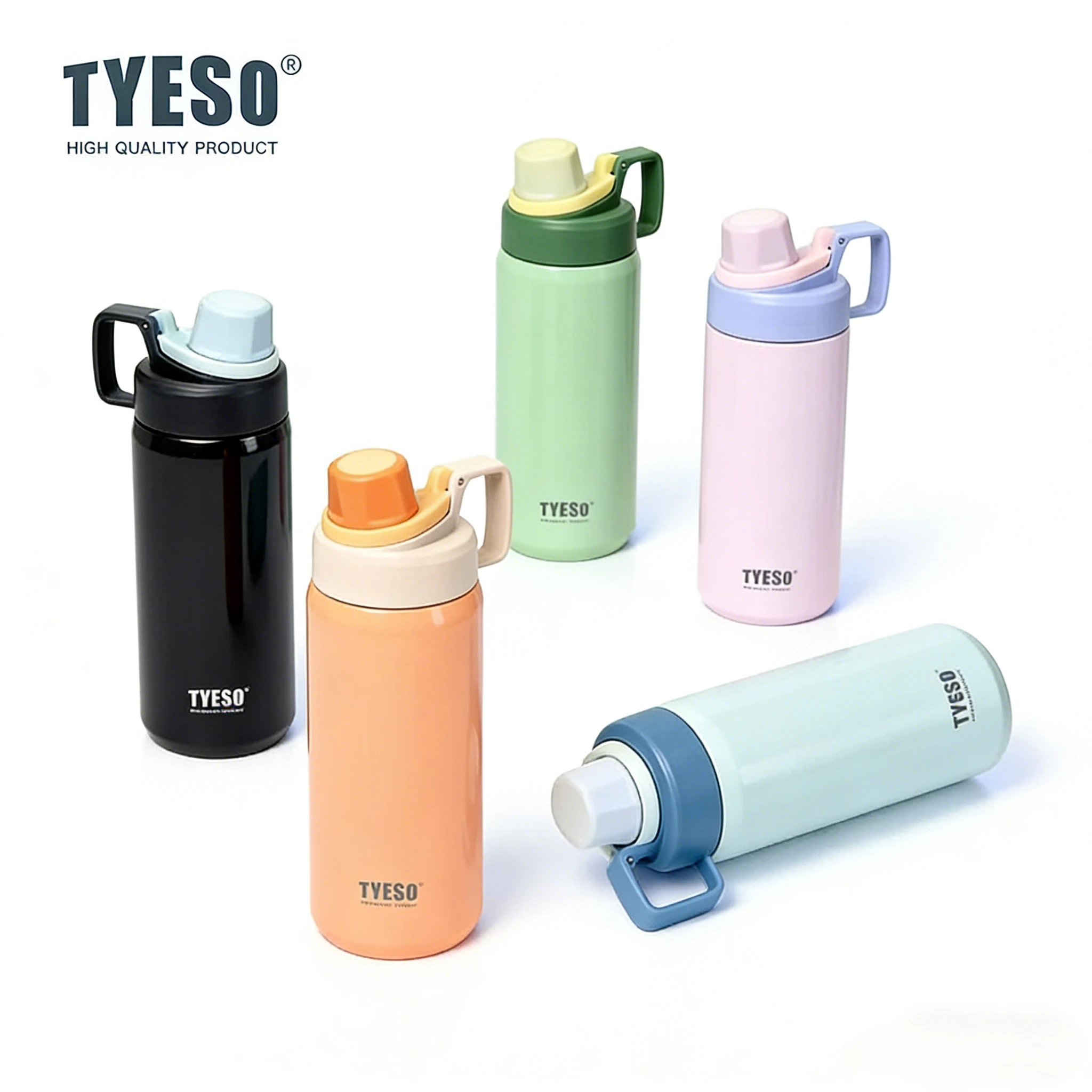 Tyeso 900ml Big Vacuum Flasks Water Bottle Insulated Leak-Proof Fitness Flask for Outdoor Workouts Portable Travel Thermoses