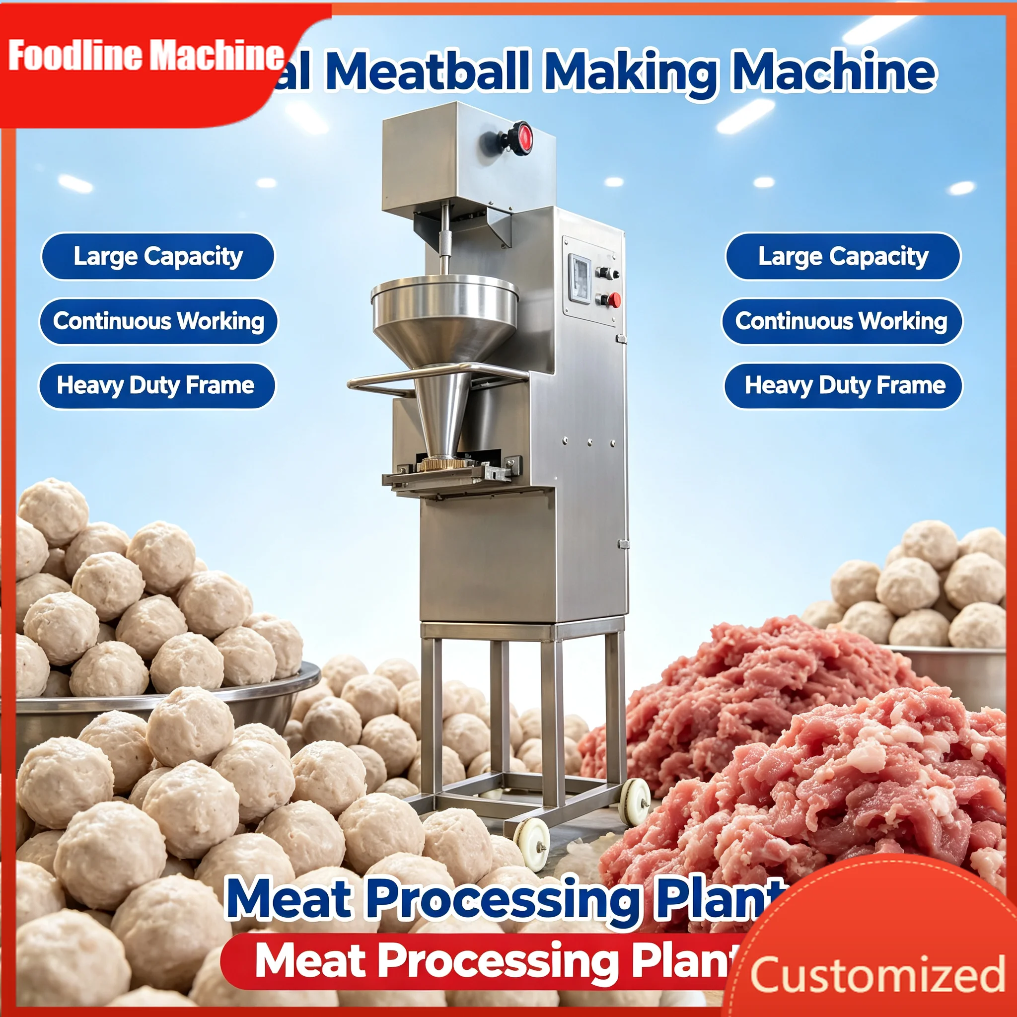 Meatball Forming Machine Heavy‑Duty Processing Equipment for Beef Fish Ball Commercial Manufacturing Customized