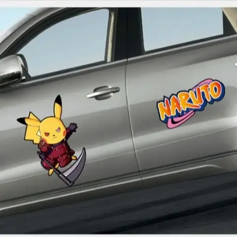 TARAKA TOMY Pokemon Pikachu Car Sticker Car Sticker Cartoon Cute Car Door Scratch Blocking Body Sticker Creative Sticker