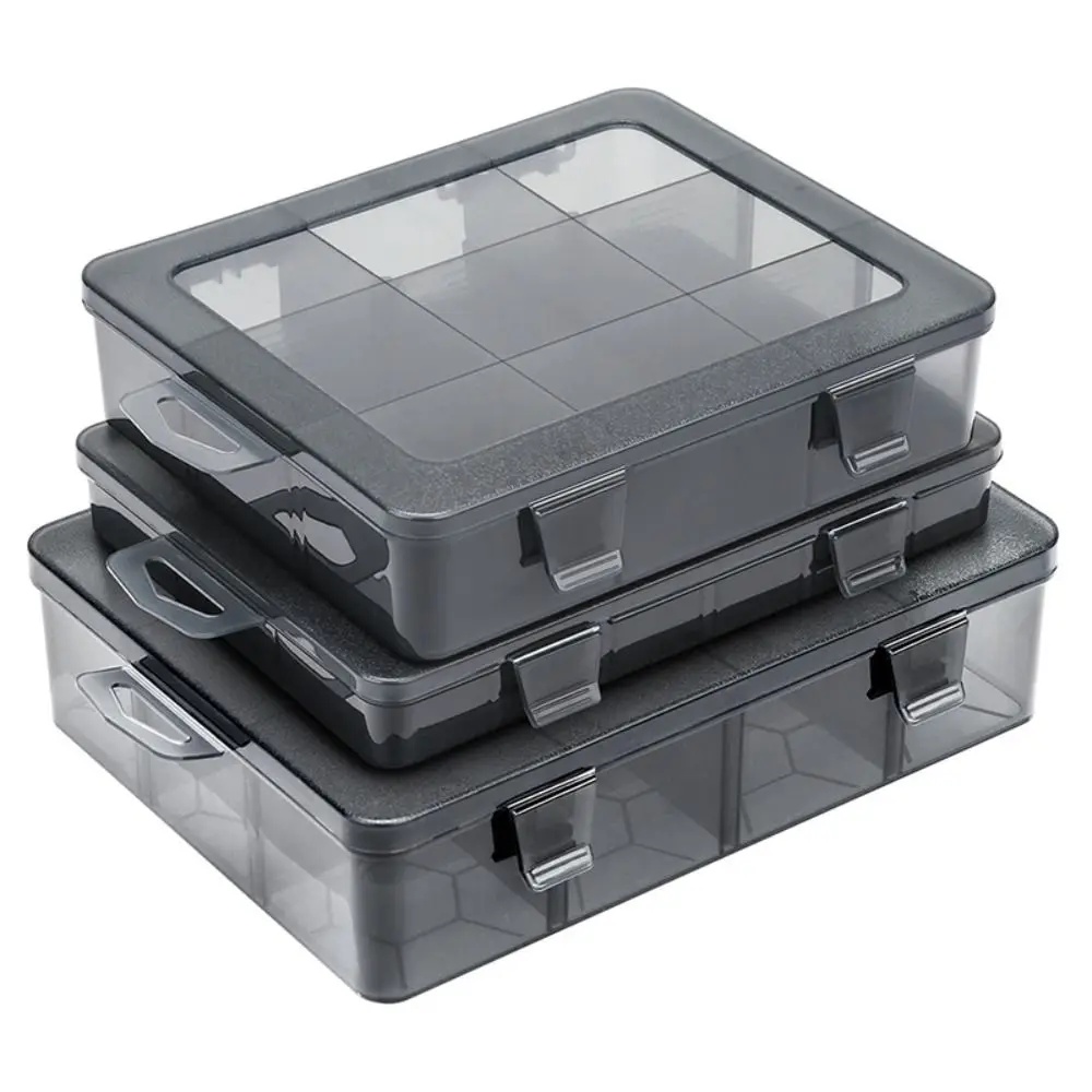 Plastic Tool Storage Box 9-24 Grids Adjustable Parts Box Transparent Jewelry Bead Screw Tool Holder Case Parts Compartment Box