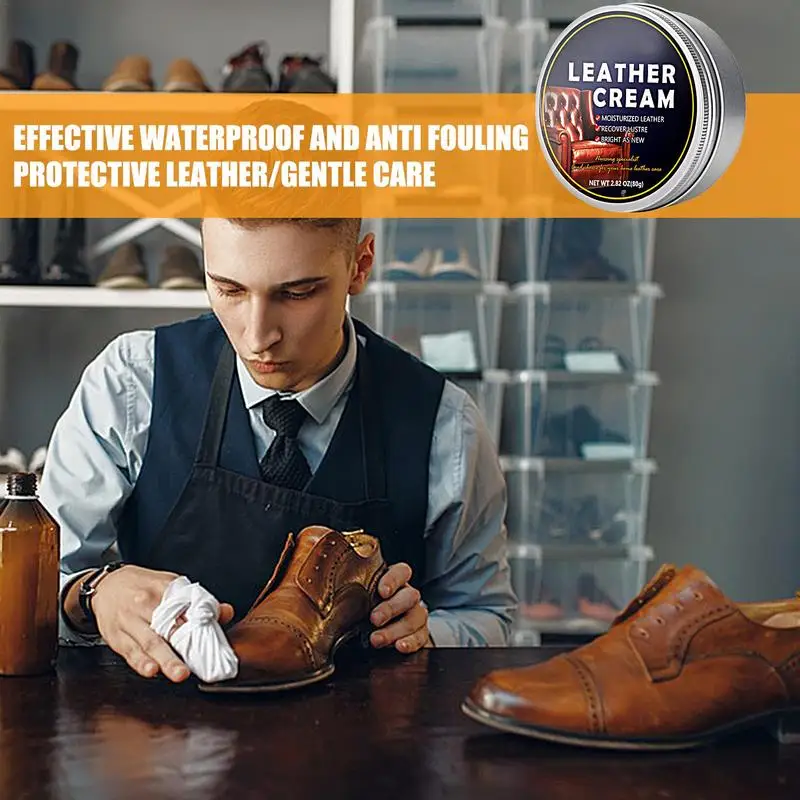 Leather Shoe Conditioner 80g Leather Dressing Conditioner All-Natural Cream Waterproof Soften And Restore Care Cream Will Not