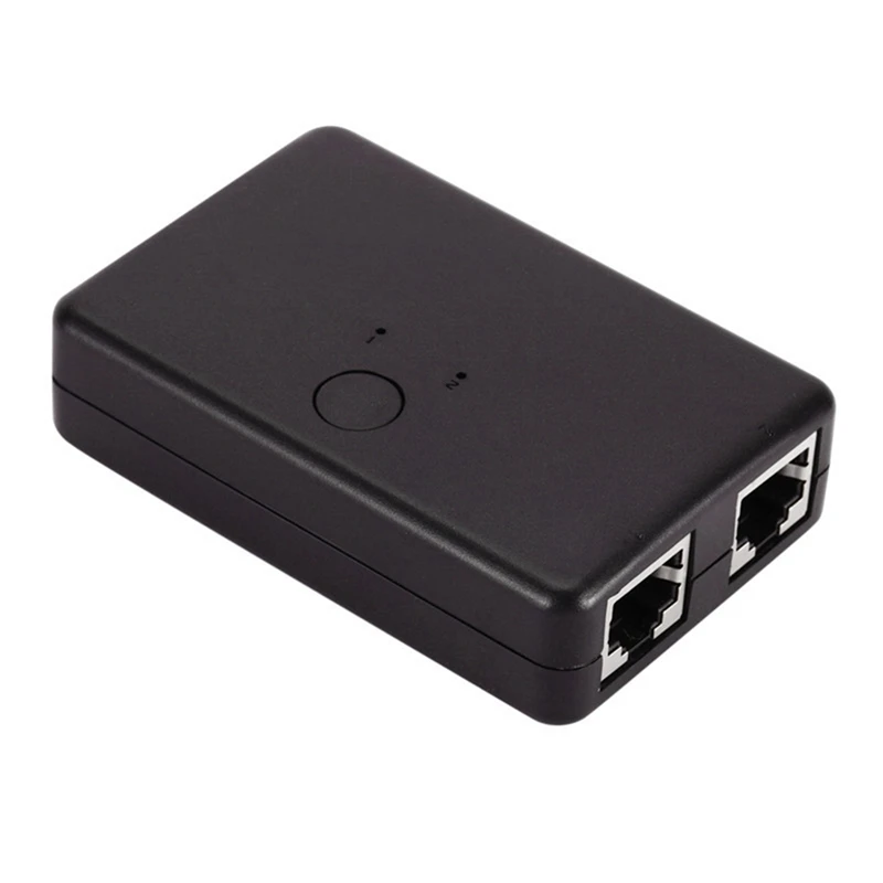 

Black Network Switch RJ45 Switch Network Splitter Cable Extender 100Mbps Selector Power Free 2 Way Adapter Connector