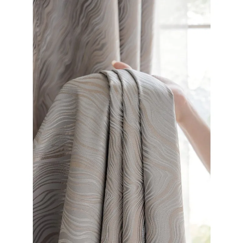 High-end French Light Luxury Gray Gold Coast Jacquard European-style Blackout Curtains Living Room Bedroom Balcony Curtains