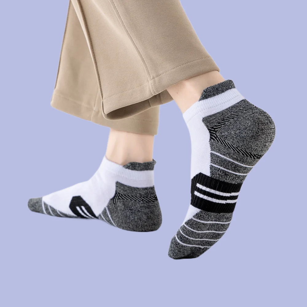 Chaussettes courtes de basket-ball pour hommes, légères, élastiques, coordonnantes, absorbant la transpiration, respirantes, chaussettes d'extérieur, haute qualité, 5 paires