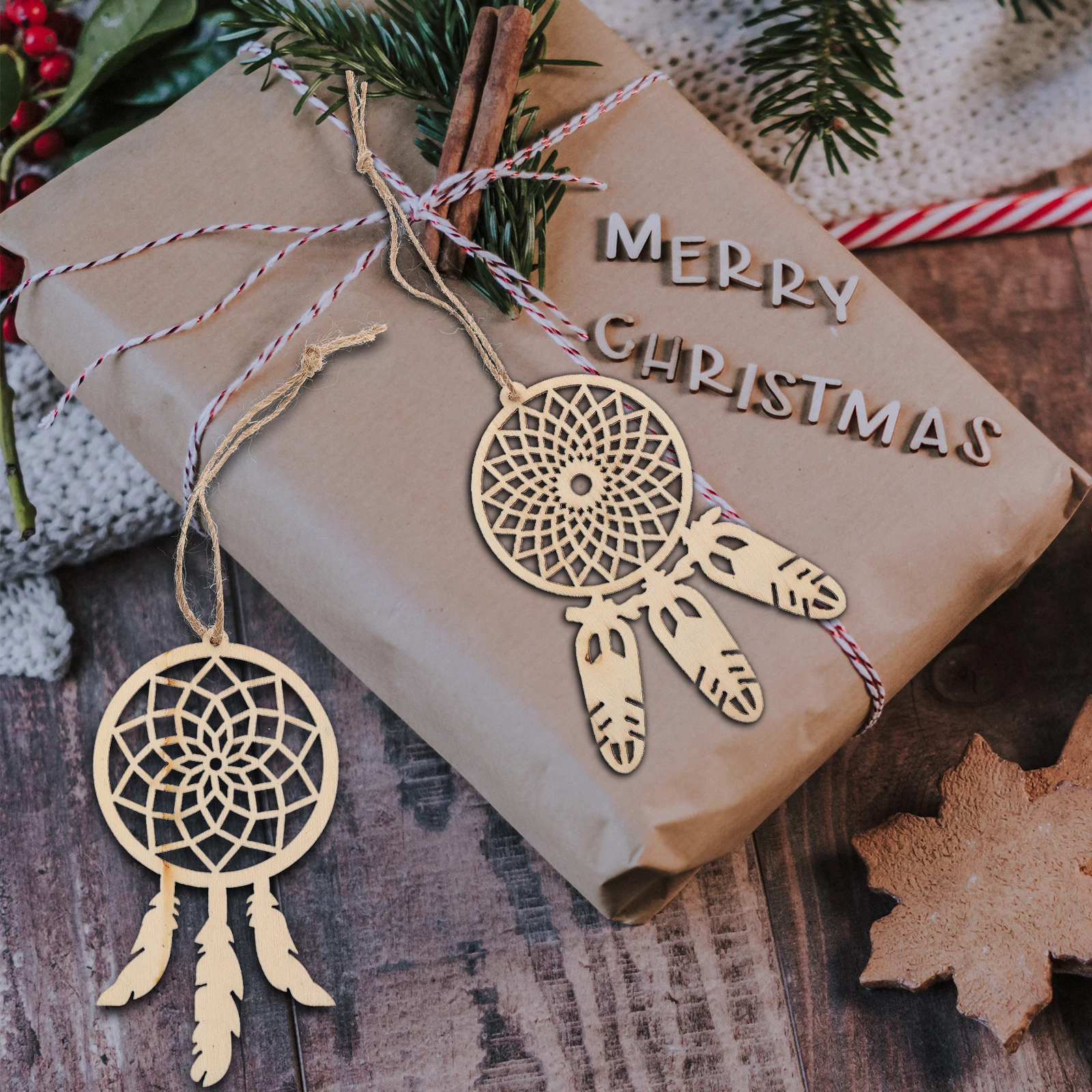 

40pcs Wooden Dream Catcher Kits Lightweight Compact DIY Craft Supplies Unfinished naments Sewing Tools Accessories Creativity