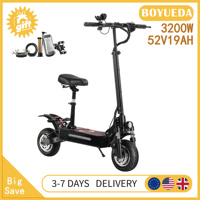 BOYUEDA Q7 Pro E-Scooter 2*1600W Motor 52V 19AH Battery 70km/h Speed 70km Range Dual Disc Brakes 10\
