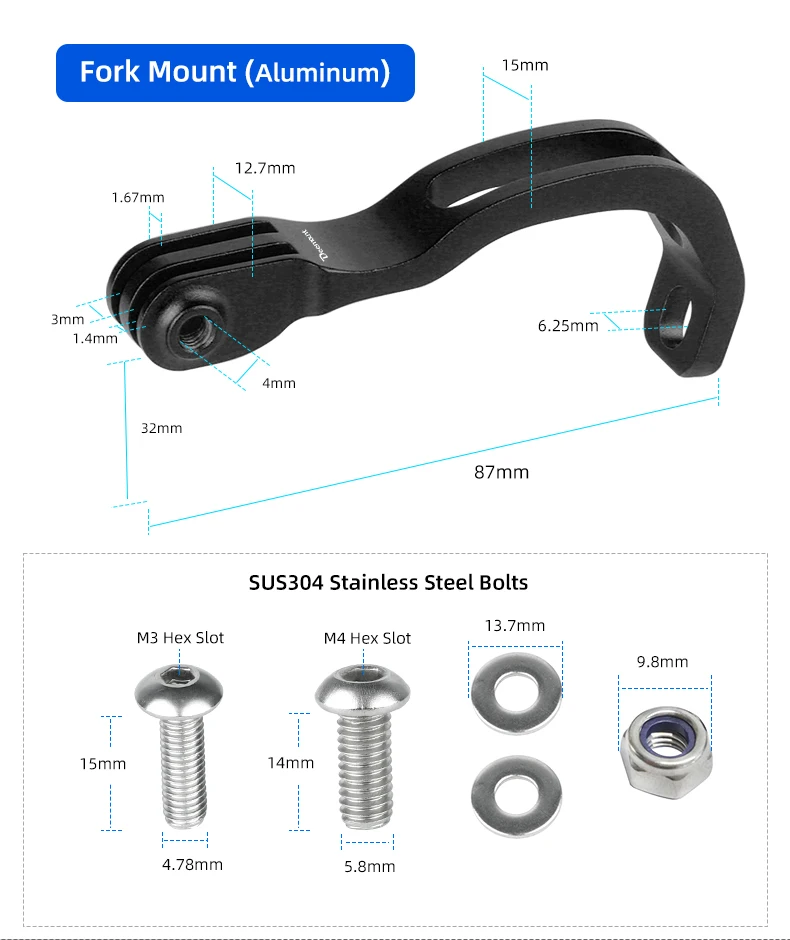 Adapter für CateEyp VOLT AMMP Fahrrad-Scheinwerferhalterung, passend für GoPro-Kamera-Adaption, Gabelschaft, Helm, Installationshalter, Clip – Detail 7