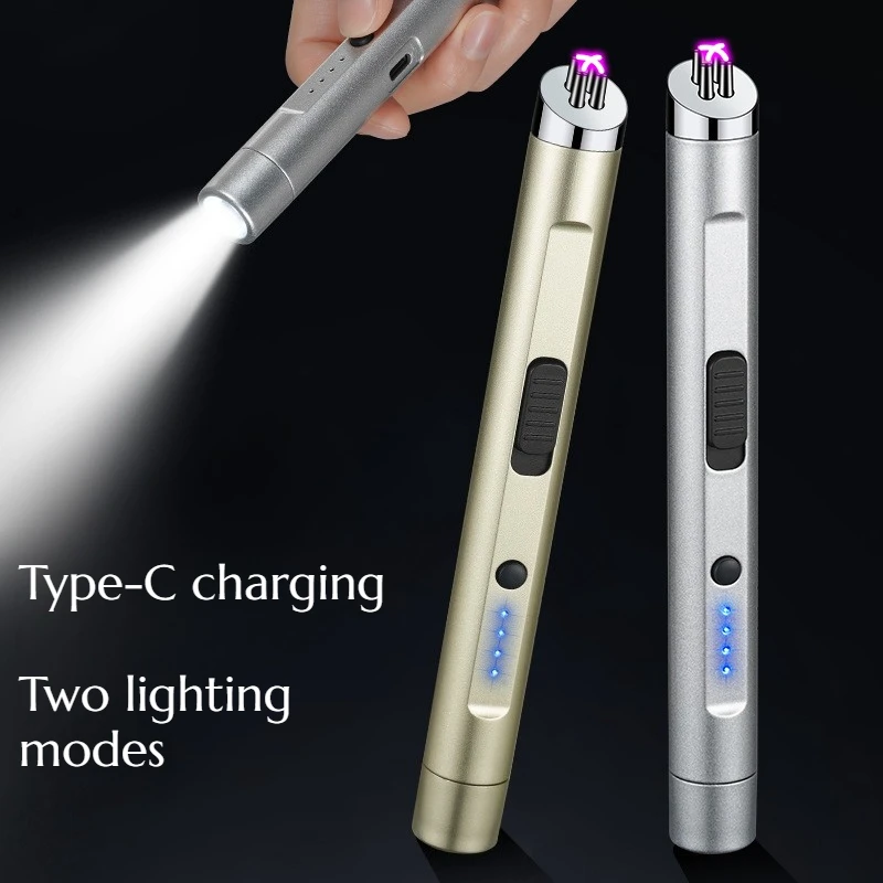 

High Quality New Multi-functional Charging Dual-arc Ignition with Lighting Charging Outdoor Camping BBQ Emergency Point Tool
