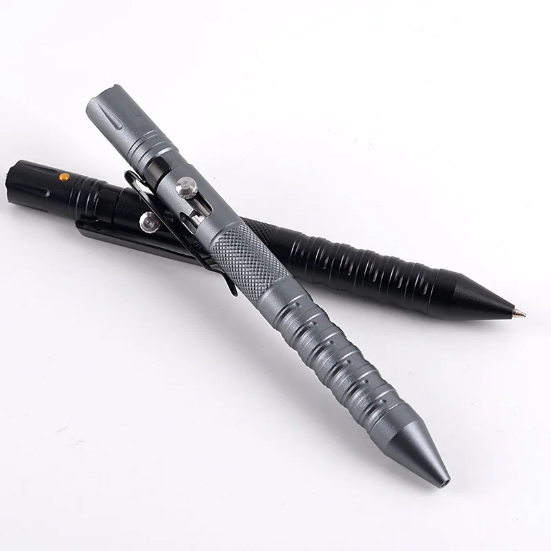 Bolígrafo táctico multifunción 3 en 1 para exteriores con interruptor de perno, luz Led de emergencia, interruptor de vidrio, herramientas de autodefensa