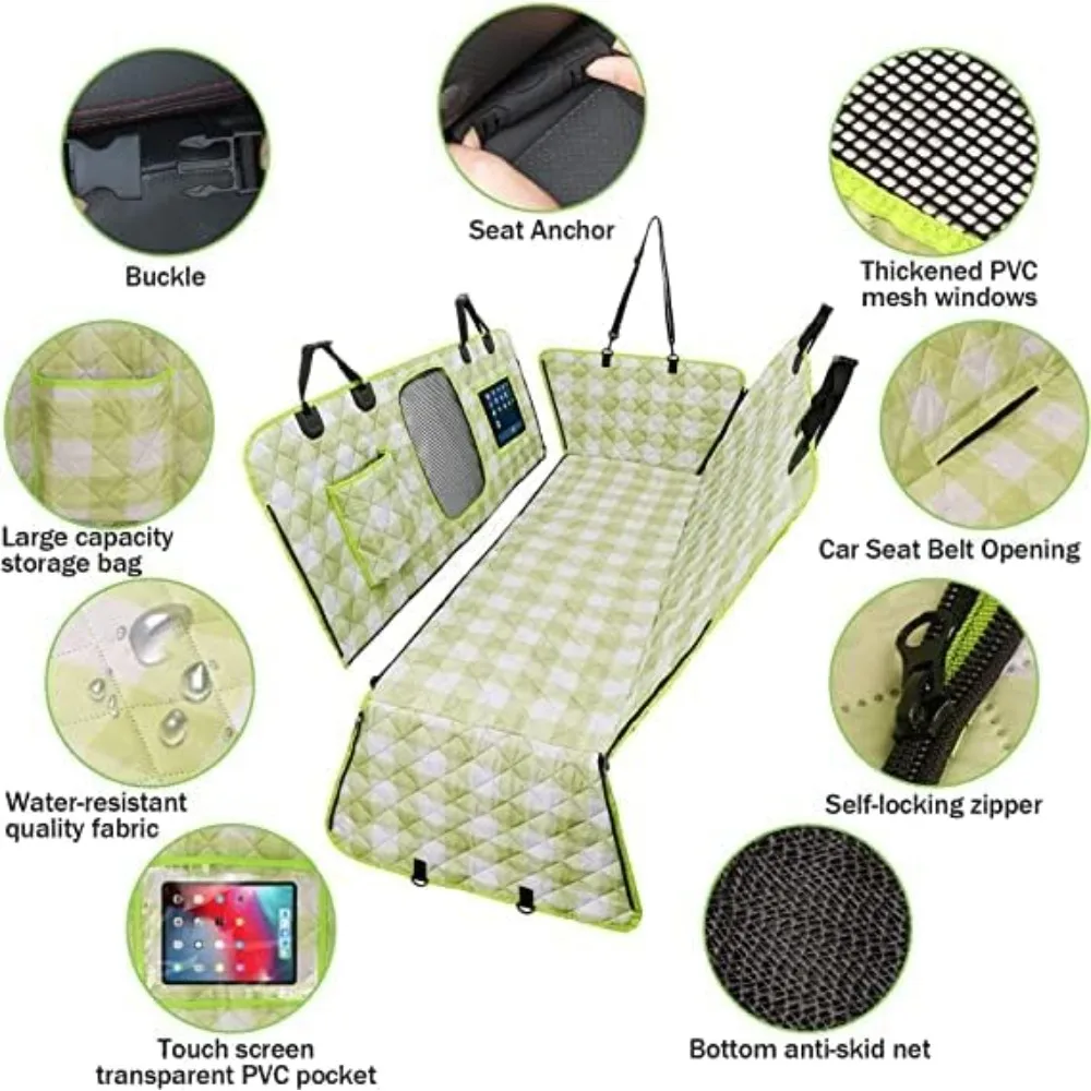 Funda impermeable para asiento trasero de coche para perros duradera