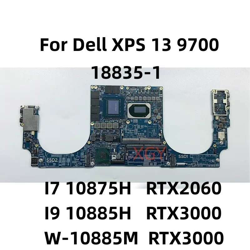 

18835-1 For Dell XPS 13 9700 5750 Laptop Motherboard with I7-10875H I9-10885H W-10885M CPU RTX2060 3000 GPU 100% Fully Tested